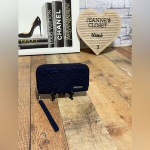 Travelon RFID Blocking Signature Quilted Double Zip Wallet wristlet
